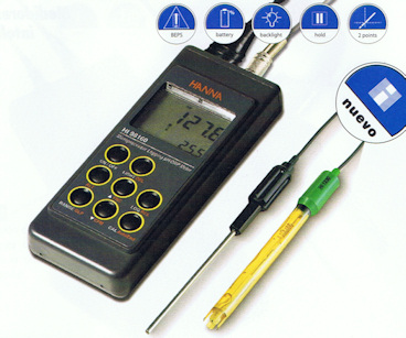 pHmetro portatil HI98140_ HI98150_ HI98160_Medidor_de_pH_Hanna Intruments